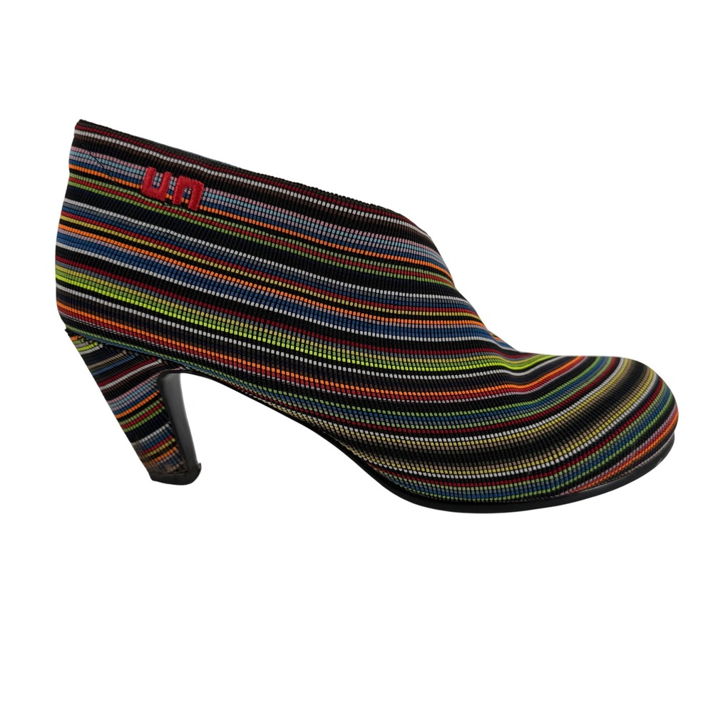 United Nude Fold Hi Multi Color Striped Elastic Architectural Pumps Size 40